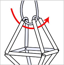 角が2箇所できるので、別で用意した糸を使って角同士を繋げます